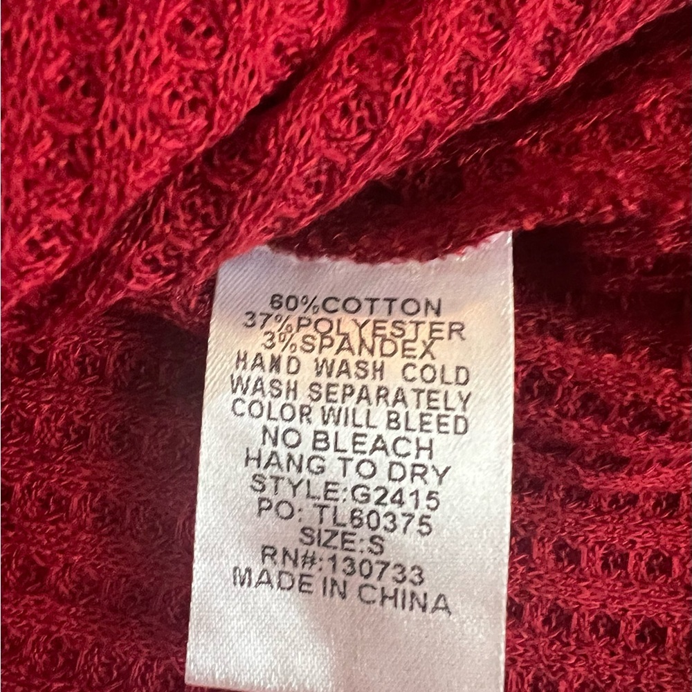 Women's Red Knit Top - Picture 4 of 5